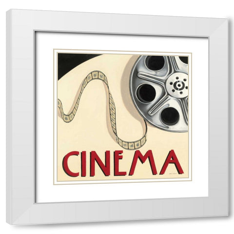 Cinema White Modern Wood Framed Art Print with Double Matting by Fabiano, Marco