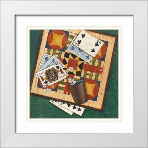 Parcheesi White Modern Wood Framed Art Print with Double Matting by Brown, David Carter