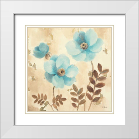 Poppies Three II White Modern Wood Framed Art Print with Double Matting by Hristova, Albena
