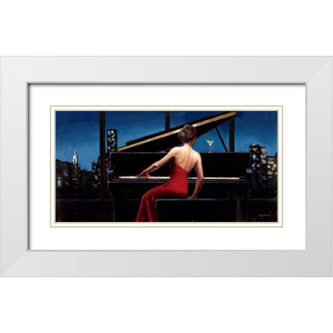 Lady in Red White Modern Wood Framed Art Print with Double Matting by Fabiano, Marco