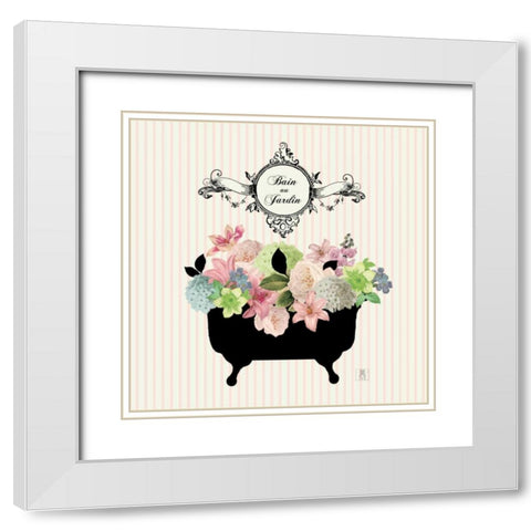 Bain du Jardin I no Border  White Modern Wood Framed Art Print with Double Matting by Mousseau, Studio