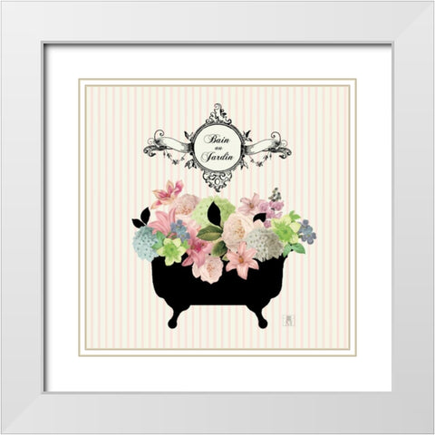 Bain du Jardin I no Border  White Modern Wood Framed Art Print with Double Matting by Mousseau, Studio