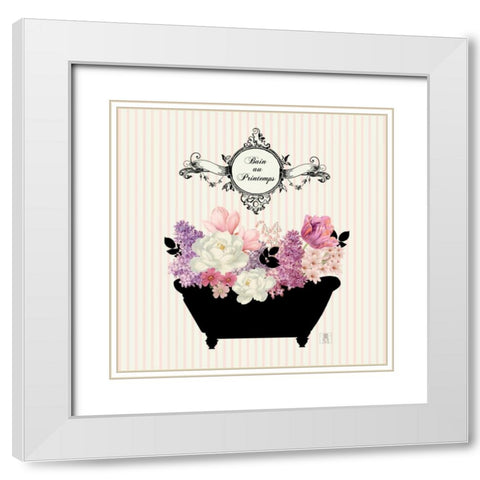 Bain du Jardin II no Border  White Modern Wood Framed Art Print with Double Matting by Mousseau, Studio