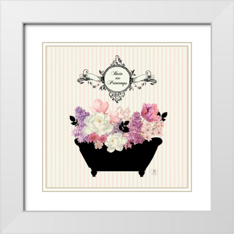 Bain du Jardin II no Border  White Modern Wood Framed Art Print with Double Matting by Mousseau, Studio