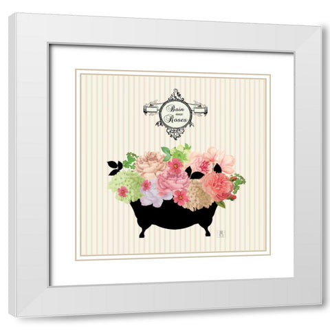 Bain du Jardin III no Border  White Modern Wood Framed Art Print with Double Matting by Mousseau, Studio