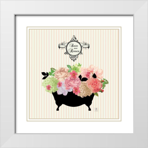 Bain du Jardin III no Border  White Modern Wood Framed Art Print with Double Matting by Mousseau, Studio