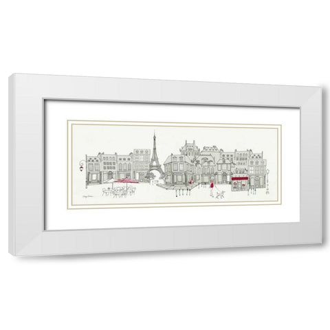 World Cafe Panel II - Paris Red White Modern Wood Framed Art Print with Double Matting by Tillmon, Avery