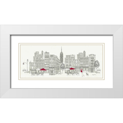 World Cafe Panel III - NYC Red White Modern Wood Framed Art Print with Double Matting by Tillmon, Avery