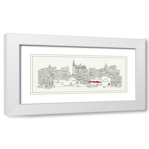 World Cafe Panel IV - Venice Red White Modern Wood Framed Art Print with Double Matting by Tillmon, Avery