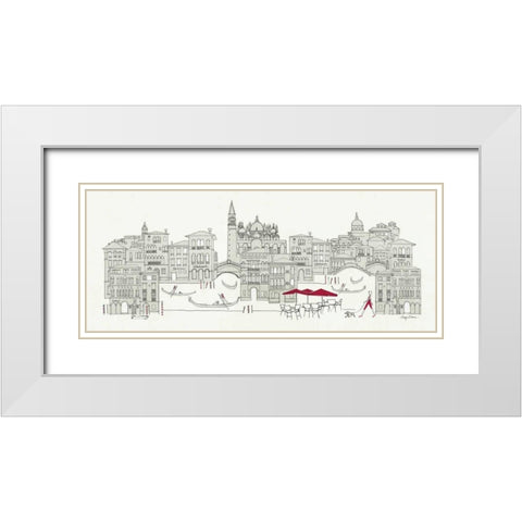 World Cafe Panel IV - Venice Red White Modern Wood Framed Art Print with Double Matting by Tillmon, Avery