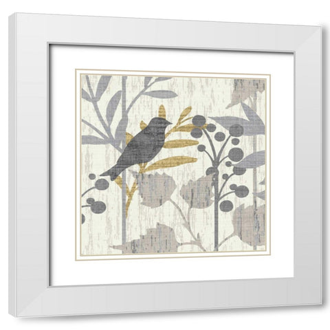 Garden Leaves Square III White Modern Wood Framed Art Print with Double Matting by Wild Apple Portfolio