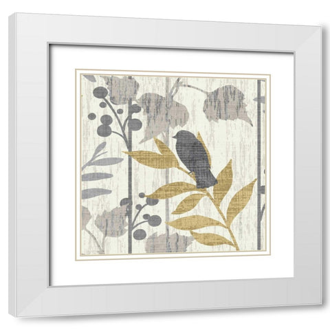 Garden Leaves Square VI White Modern Wood Framed Art Print with Double Matting by Wild Apple Portfolio