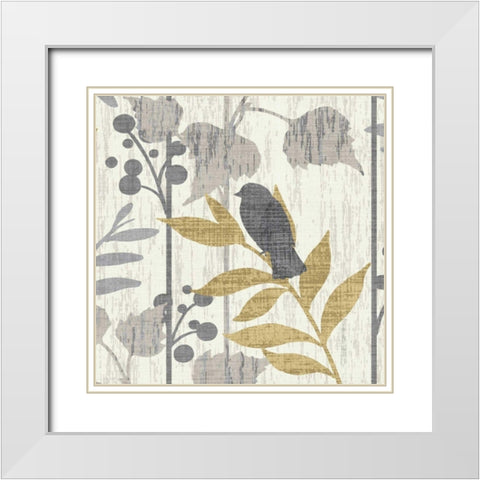 Garden Leaves Square VI White Modern Wood Framed Art Print with Double Matting by Wild Apple Portfolio