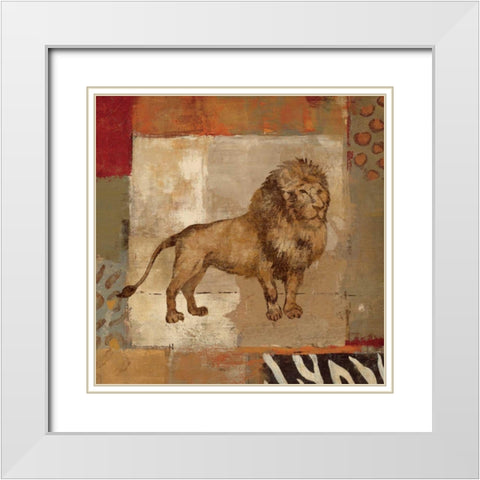 Animals on Safari I White Modern Wood Framed Art Print with Double Matting by Vassileva, Silvia