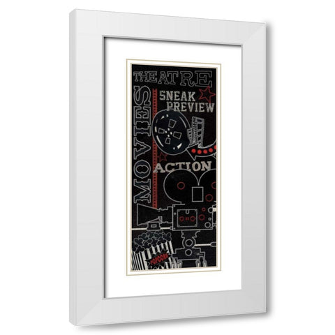 Movie Montage II White Modern Wood Framed Art Print with Double Matting by Pela Studio