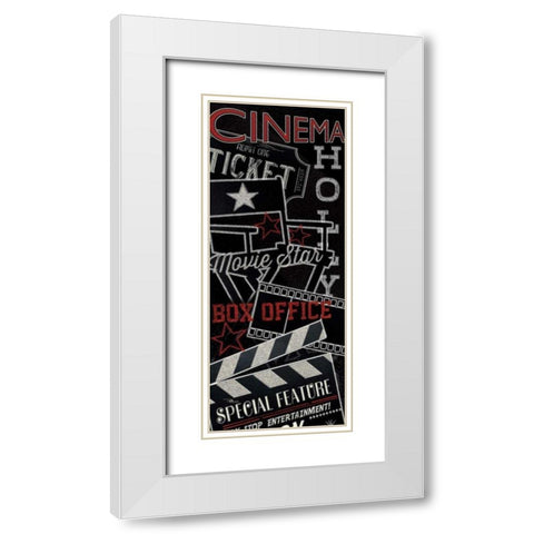 Movie Montage III White Modern Wood Framed Art Print with Double Matting by Pela Studio