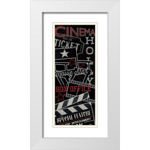 Movie Montage III White Modern Wood Framed Art Print with Double Matting by Pela Studio