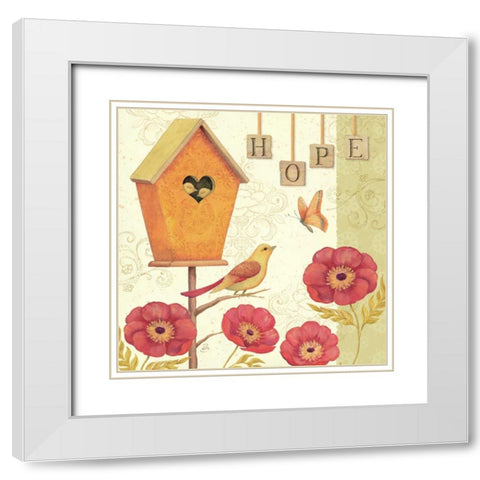 Welcome Home III White Modern Wood Framed Art Print with Double Matting by Brissonnet, Daphne