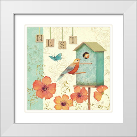 Welcome Home IV White Modern Wood Framed Art Print with Double Matting by Brissonnet, Daphne