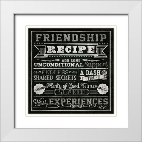 Thoughtful Recipes IV White Modern Wood Framed Art Print with Double Matting by Pela Studio