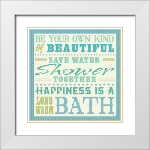 Wash Up VII White Modern Wood Framed Art Print with Double Matting by Pela Studio