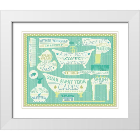 Wash Up VIII White Modern Wood Framed Art Print with Double Matting by Pela Studio