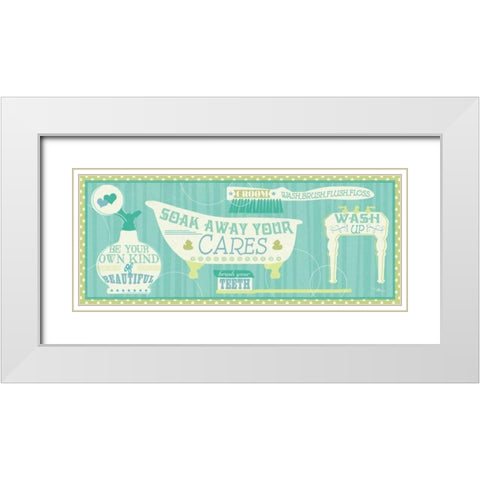 Wash Up X White Modern Wood Framed Art Print with Double Matting by Pela Studio