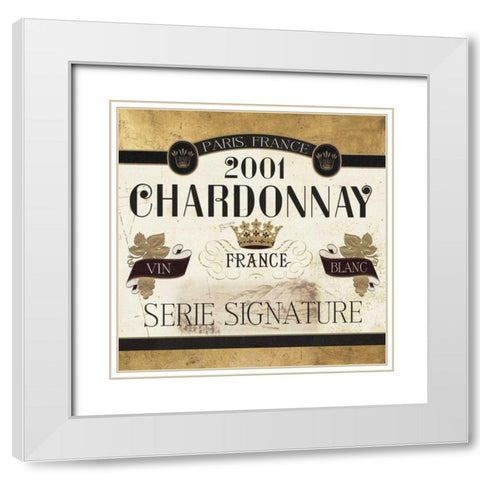 Wine Labels II White Modern Wood Framed Art Print with Double Matting by Pela Studio