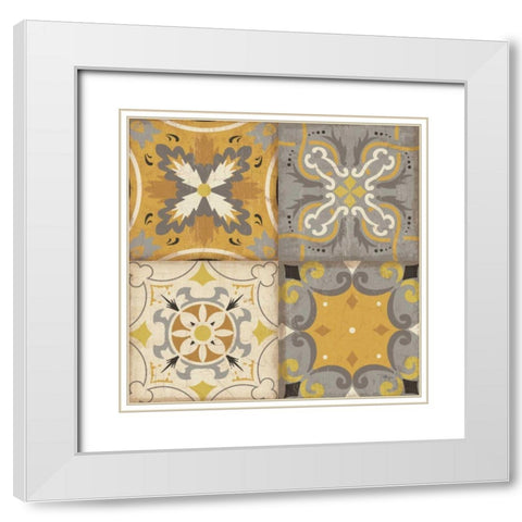 Golden Glow 4pk White Modern Wood Framed Art Print with Double Matting by Pela Studio