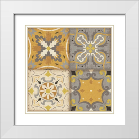 Golden Glow 4pk White Modern Wood Framed Art Print with Double Matting by Pela Studio