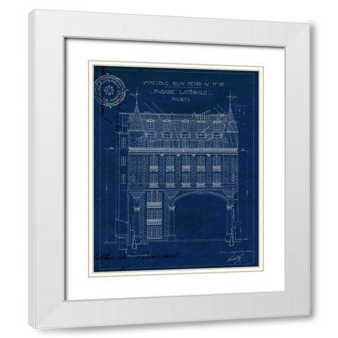 Quai Henri Blueprint II White Modern Wood Framed Art Print with Double Matting by Wild Apple Portfolio