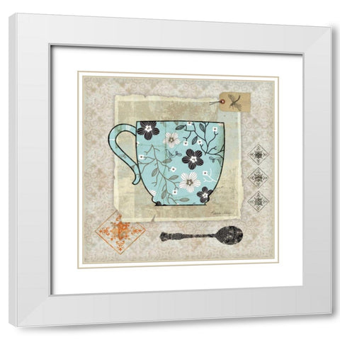 Garden Cafe I White Modern Wood Framed Art Print with Double Matting by Aldrich, Belinda