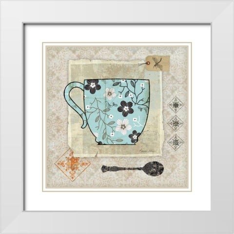 Garden Cafe I White Modern Wood Framed Art Print with Double Matting by Aldrich, Belinda