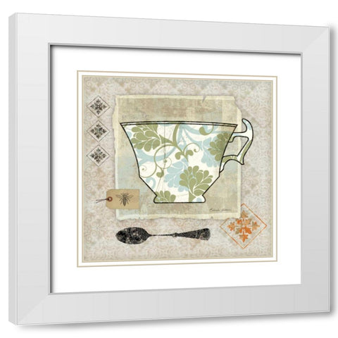 Garden Cafe II White Modern Wood Framed Art Print with Double Matting by Aldrich, Belinda