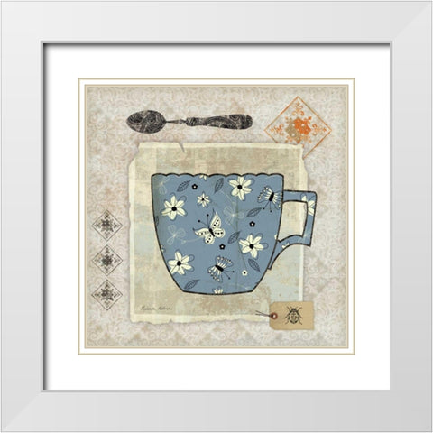 Garden Cafe IV White Modern Wood Framed Art Print with Double Matting by Aldrich, Belinda