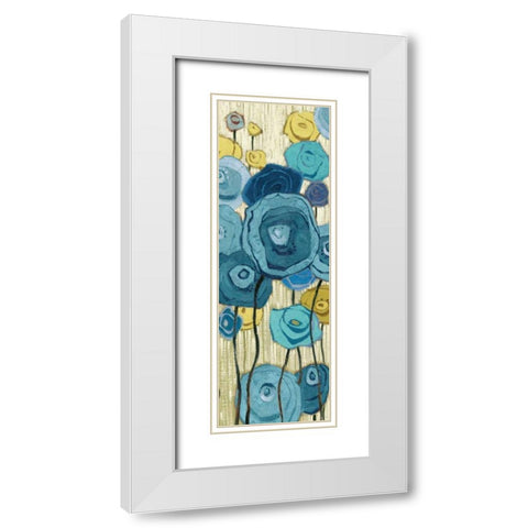 Lemongrass in Blue Panel I White Modern Wood Framed Art Print with Double Matting by Novak, Shirley