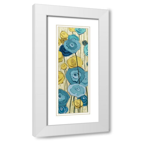 Lemongrass in Blue Panel II White Modern Wood Framed Art Print with Double Matting by Novak, Shirley