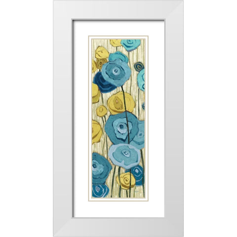 Lemongrass in Blue Panel II White Modern Wood Framed Art Print with Double Matting by Novak, Shirley