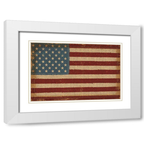 USA Strong White Modern Wood Framed Art Print with Double Matting by Pela Studio