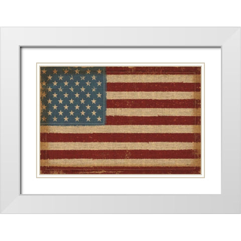 USA Strong White Modern Wood Framed Art Print with Double Matting by Pela Studio