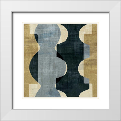Geometric Deco I White Modern Wood Framed Art Print with Double Matting by Wild Apple Portfolio