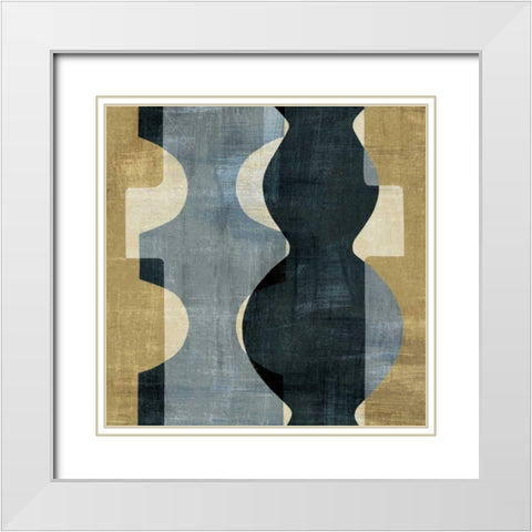Geometric Deco II White Modern Wood Framed Art Print with Double Matting by Wild Apple Portfolio