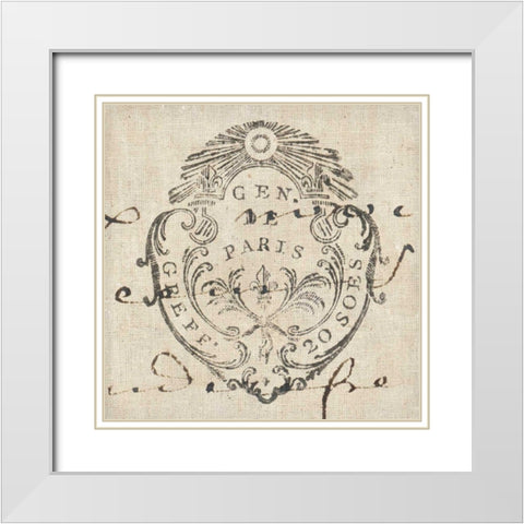 Letter Crest I White Modern Wood Framed Art Print with Double Matting by Wild Apple Portfolio