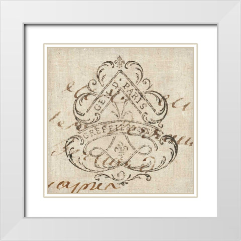 Letter Crest III White Modern Wood Framed Art Print with Double Matting by Wild Apple Portfolio