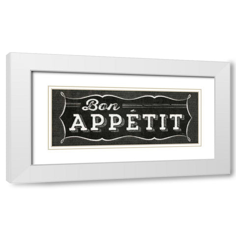 La Cuisine Chalk I White Modern Wood Framed Art Print with Double Matting by Pela Studio