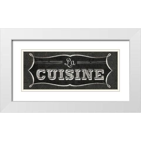La Cuisine Chalk II White Modern Wood Framed Art Print with Double Matting by Pela Studio