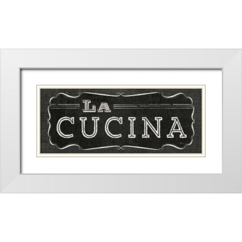 La Cuisine Chalk III White Modern Wood Framed Art Print with Double Matting by Pela Studio
