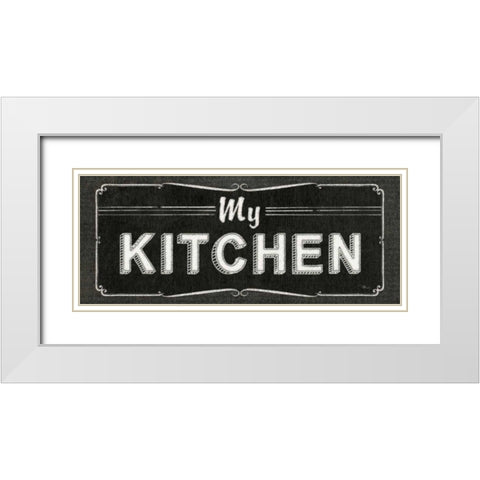 La Cuisine Chalk IV White Modern Wood Framed Art Print with Double Matting by Pela Studio