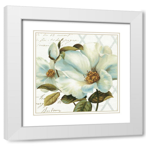 White Floral Bliss II White Modern Wood Framed Art Print with Double Matting by Audit, Lisa