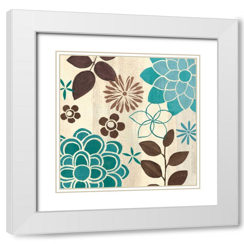 Abstract Garden II White Modern Wood Framed Art Print with Double Matting by Charron, Veronique